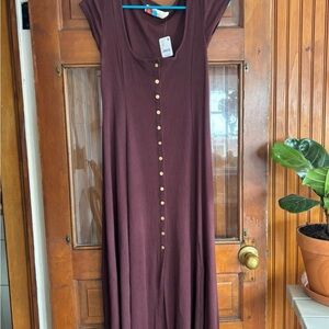 Free People magnolia midi Sundress with Scoop Neck and Sleeveless Design